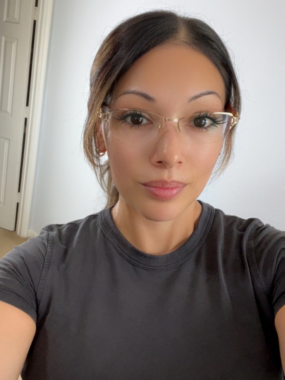 Gucci Eyeglasses Frames Only Unisex Gold Rhinestone Rectangular Reading